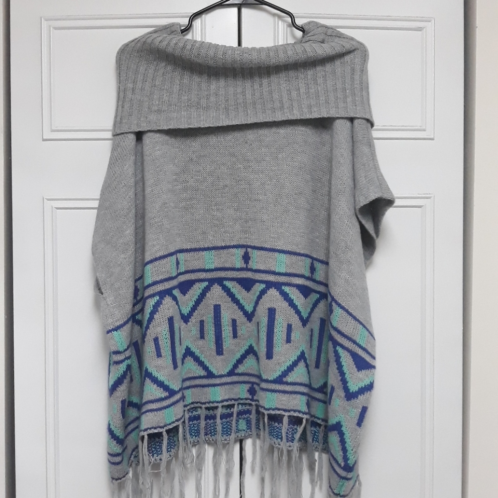 Red Camel Sweater Poncho